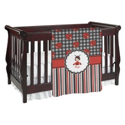 Ladybugs & Stripes Baby Blanket (Personalized)