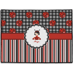 Ladybugs & Stripes Door Mat (Personalized)