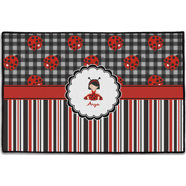 Ladybugs & Stripes Personalized Door Mat - 36x24 (APPROVAL)
