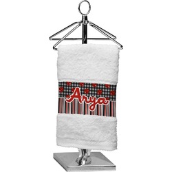 Ladybugs & Stripes Cotton Finger Tip Towel (Personalized)