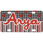 Ladybugs & Stripes Mini / Bicycle License Plate (4 Holes) (Personalized)