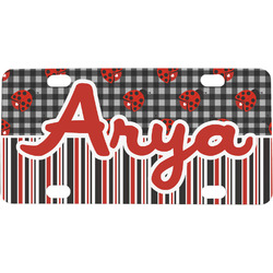 Ladybugs & Stripes Mini/Bicycle License Plate (Personalized)