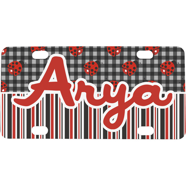 Custom Ladybugs & Stripes Mini/Bicycle License Plate (Personalized)