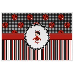 Ladybugs & Stripes Laminated Placemat w/ Name or Text