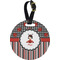 Ladybugs & Stripes Plastic Luggage Tag - Round (Personalized)