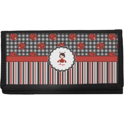 Ladybugs & Stripes Canvas Checkbook Cover (Personalized)