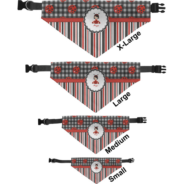 Ladybugs & Stripes Pet Bandana Sizes