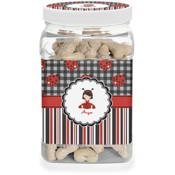 Ladybugs & Stripes Dog Treat Jar (Personalized)
