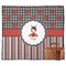 Ladybugs & Stripes Picnic Blanket - Flat - With Basket
