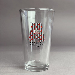 Ladybugs & Stripes Pint Glass - Full Color Logo (Personalized)