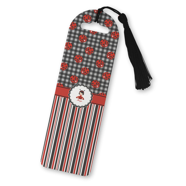 Custom Ladybugs & Stripes Plastic Bookmark (Personalized)