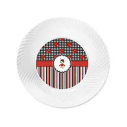 Ladybugs & Stripes Plastic Party Appetizer & Dessert Plates - 6" (Personalized)