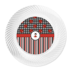 Ladybugs & Stripes Plastic Party Dinner Plates - 10" (Personalized)