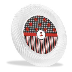 Ladybugs & Stripes Plastic Party Dinner Plates - 10" (Personalized)