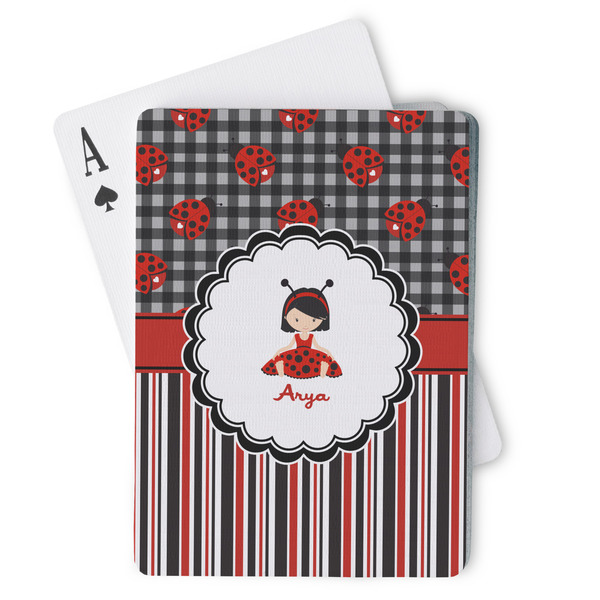 Custom Ladybugs & Stripes Playing Cards (Personalized)