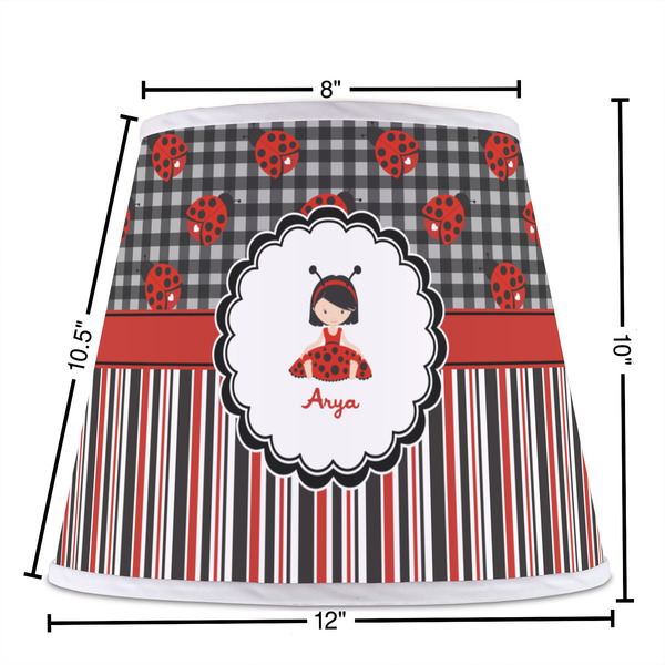 Ladybugs & Stripes Poly Film Empire Lampshade - Dimensions