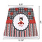 Ladybugs & Stripes Poly Film Empire Lampshade - Dimensions