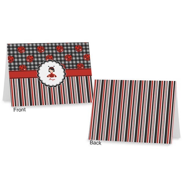 Ladybugs & Stripes Postcard - Front and Back