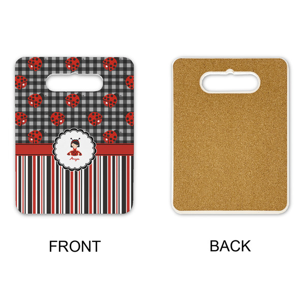 Ladybugs & Stripes Rectangle Trivet with Handle - APPROVAL