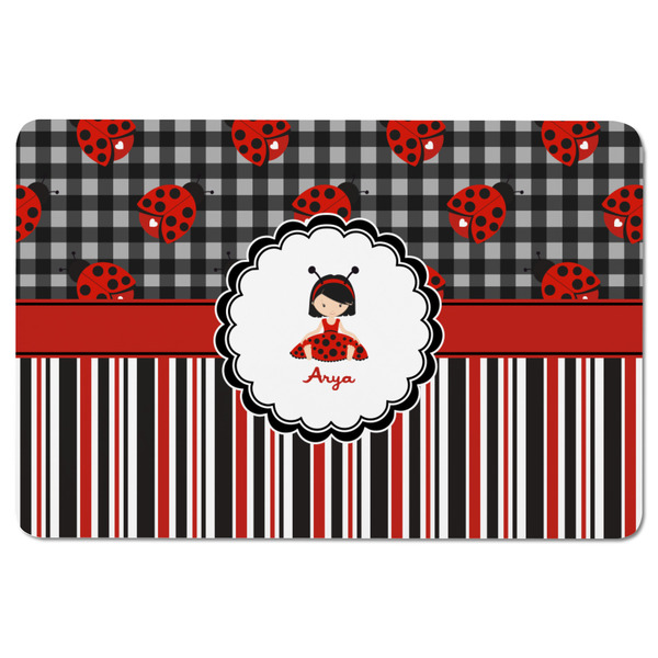 Ladybugs & Stripes Rectangular Fridge Magnet - FRONT