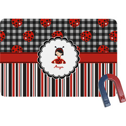 Ladybugs & Stripes Rectangular Fridge Magnet (Personalized)