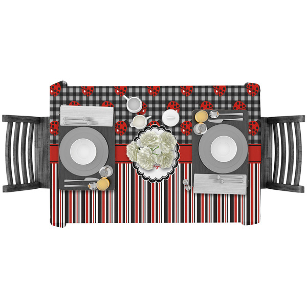 Ladybugs & Stripes Rectangular Tablecloths - LIFESTYLE
