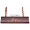 Ladybugs & Stripes Red Mahogany Nameplates with Business Card Holder - Straight