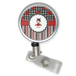 Ladybugs & Stripes Retractable Badge Reel (Personalized)