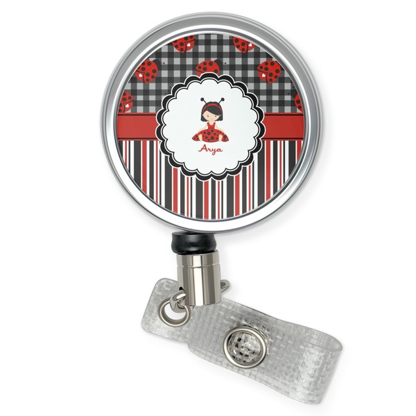 Custom Ladybugs & Stripes Retractable Badge Reel (Personalized)