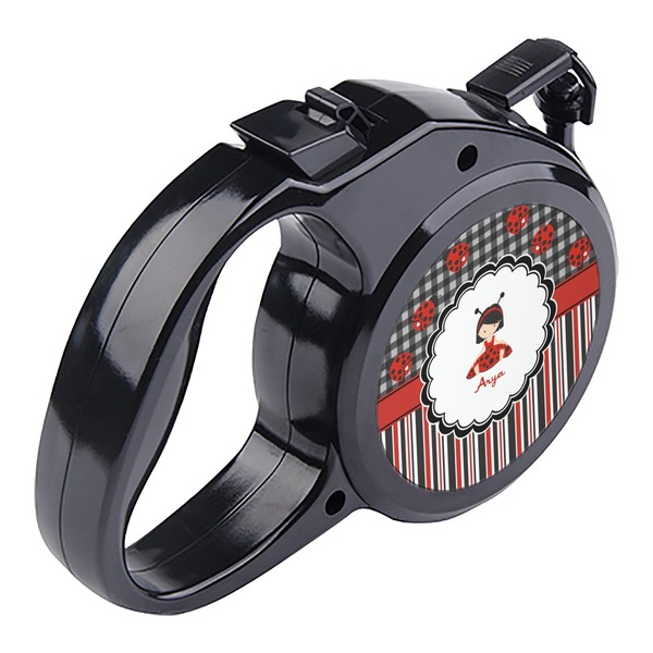 Ladybugs & Stripes Retractable Dog Leash - Angle