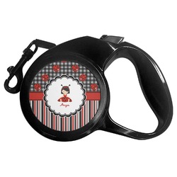 Ladybugs & Stripes Retractable Dog Leash - Small (Personalized)