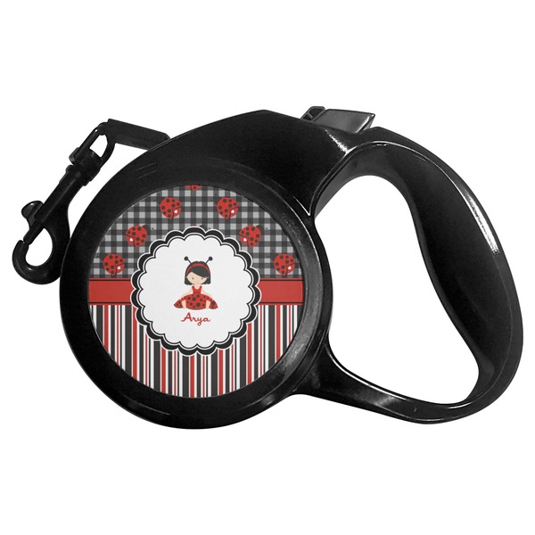 Custom Ladybugs & Stripes Retractable Dog Leash (Personalized)