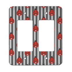 Ladybugs & Stripes Rocker Style Light Switch Cover - Two Switch