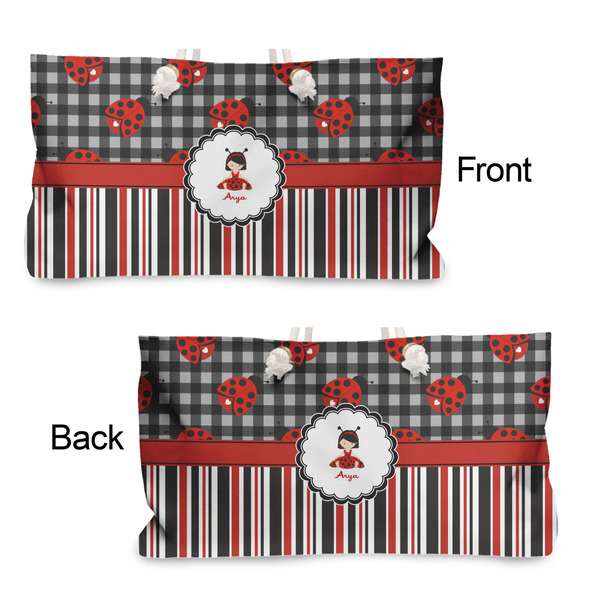 Ladybugs & Stripes Large Rope Tote - From & Back View