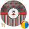 Ladybugs & Stripes Round Beach Towel (Personalized)
