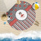 Ladybugs & Stripes Round Beach Towel Lifestyle
