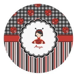 Ladybugs & Stripes Round Decal (Personalized)