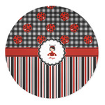 Ladybugs & Stripes 5' Round Indoor Area Rug (Personalized)
