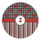 Ladybugs & Stripes 5' Round Indoor Area Rug (Personalized)