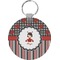 Ladybugs & Stripes Round Keychain (Personalized)