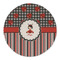 Ladybugs & Stripes Round Linen Placemats - FRONT (Double Sided)