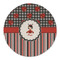 Ladybugs & Stripes Round Linen Placemats - FRONT (Single Sided)