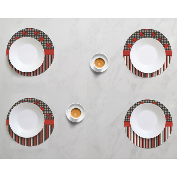 Ladybugs & Stripes Round Linen Placemats - LIFESTYLE (set of 4)