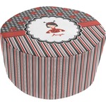 Ladybugs & Stripes Round Pouf Ottoman (Personalized)