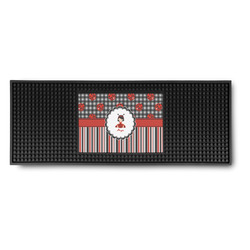Ladybugs & Stripes Rubber Bar Mat (Personalized)