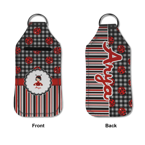 Ladybugs & Stripes Sanitizer Holder Keychain - Large APPROVAL (Flat)