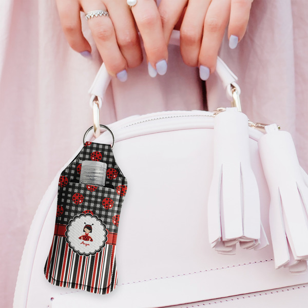 Ladybugs & Stripes Sanitizer Holder Keychain - Large (LIFESTYLE)