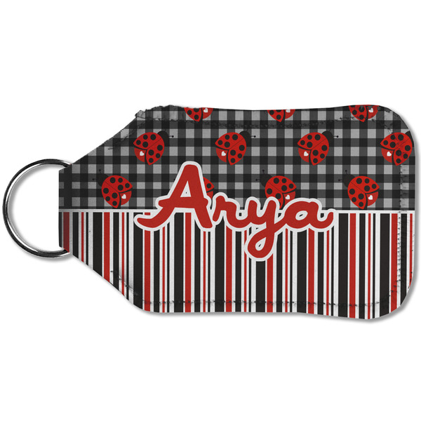 Ladybugs & Stripes Sanitizer Holder Keychain - Small (Back)