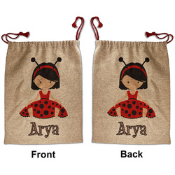 Ladybugs & Stripes Santa Sack - Front & Back (Personalized)