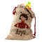 Ladybugs & Stripes Santa Bag - Front (stuffed w toys) PARENT